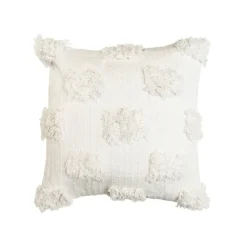 Pillows-Kirkland's Home Ivory Tufted Dots Throw Pillow White
