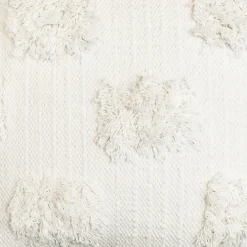 Pillows-Kirkland's Home Ivory Tufted Dots Throw Pillow White