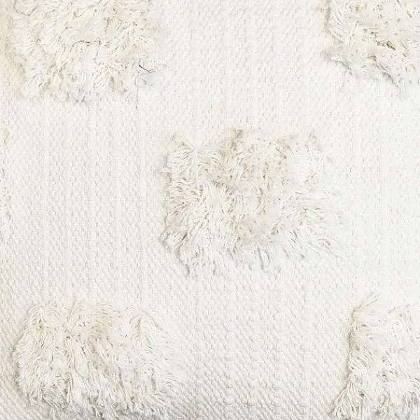 Pillows-Kirkland's Home Ivory Tufted Dots Throw Pillow White