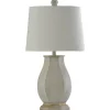 Table Lamps-Kirkland's Home Ivory Wirebrushed Oval Table Lamp White