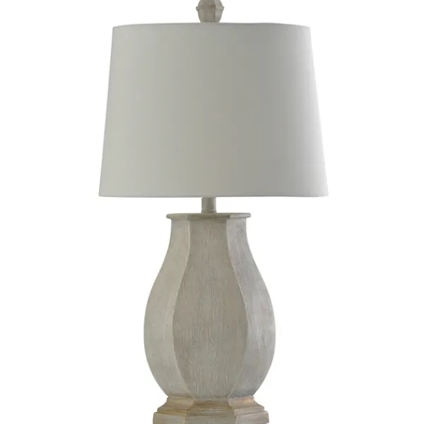 Table Lamps-Kirkland's Home Ivory Wirebrushed Oval Table Lamp White