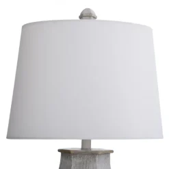 Table Lamps-Kirkland's Home Ivory Wirebrushed Oval Table Lamp White