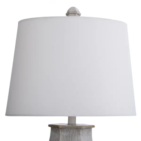 Table Lamps-Kirkland's Home Ivory Wirebrushed Oval Table Lamp White