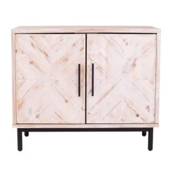 Cabinets & Sideboards-Kirkland's Home Ivory Wood 2-Door X-Panel Cabinet