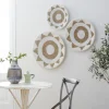 Wall Plaques-Kirkland's Home Ivory Woven Cotton Round 3-Pc. Wall Decoration White/Tan