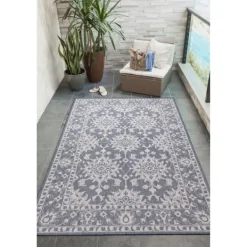 Outdoor Rugs-Kirkland's Home Ivy Indoor/Outdoor Area Rug, 4X7 Blue