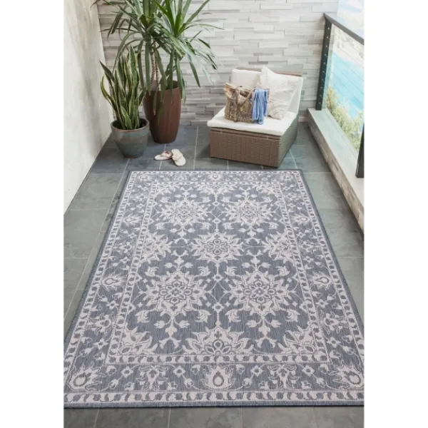 Outdoor Rugs-Kirkland's Home Ivy Indoor/Outdoor Area Rug, 4X7 Blue
