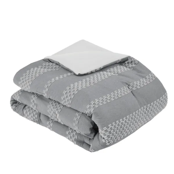 Comforters-Kirkland's Home Jacquard 5-Pc. California King Comforter Set Gray