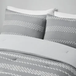 Comforters-Kirkland's Home Jacquard 5-Pc. California King Comforter Set Gray