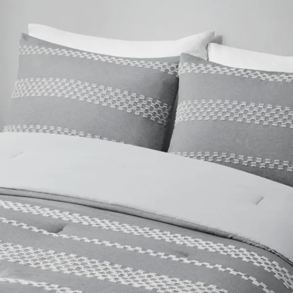 Comforters-Kirkland's Home Jacquard 5-Pc. California King Comforter Set Gray