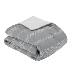 Comforters-Kirkland's Home Jacquard 5-Pc. Full/Queen Comforter Set Gray
