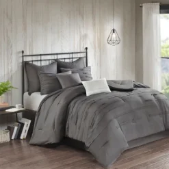 Comforters-Kirkland's Home Janeta 8-Pc. Queen Comforter Set Gray