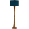 Floor Lamps-Kirkland's Home Janis Bronze And Teal Velvet Floor Lamp Blue