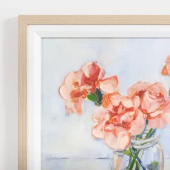Framed Art-Kirkland's Home January Carnation Framed Art Print Pink/Orange/Gray