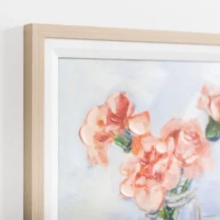 Framed Art-Kirkland's Home January Carnation Framed Art Print Pink/Orange/Gray