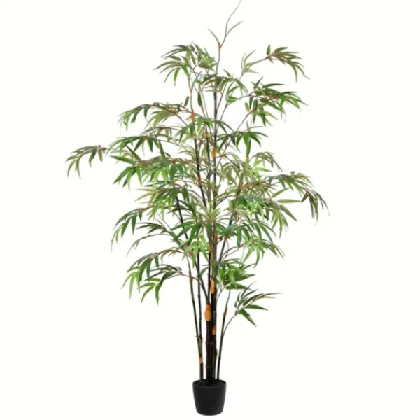 Trees & Topiaries-Kirkland's Home Japanese Bamboo Tree In Black Planter, 5 Ft.