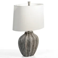 Table Lamps-Kirkland's Home Jaxson Stone Gray Table Lamp White