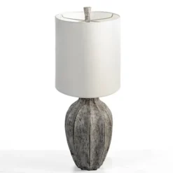 Table Lamps-Kirkland's Home Jaxson Stone Gray Table Lamp White