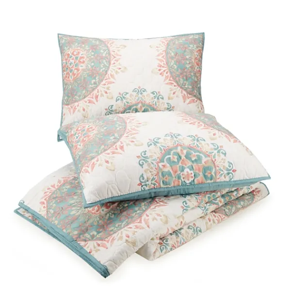 Quilts-Kirkland's Home Jessica Simpson Blue Pompeii Queen Quilt Set Blue/White