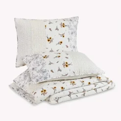 Quilts-Kirkland's Home Jessica Simpson Floral Endora Queen Quilt Set White