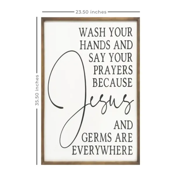 Wall Quotes & Signs-Kirkland's Home Jesus And Germs Are Everywhere Wall Plaque Black/White