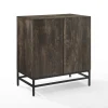 Cabinets & Sideboards-Kirkland's Home Joanelle Dark Steel And Wood Wine Cabinet Brown