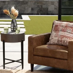 Accent & End Tables-Kirkland's Home Jodi Mango Wood Side Table Gray/Black