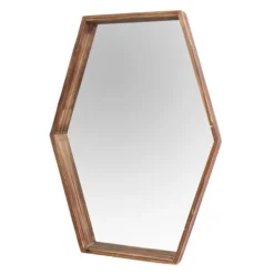 Decorative Mirrors-Kirkland's Home Jojo Wood Hexagon Wall Mirror