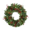 Wreaths-Kirkland's Home Jolly Pine Sprigs And Red Berries Wreath Green/Brown/Gold