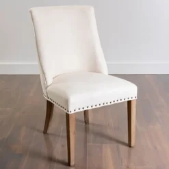Dining Chairs-Kirkland's Home Julia Cream Upholstered Dining Chair Ivory
