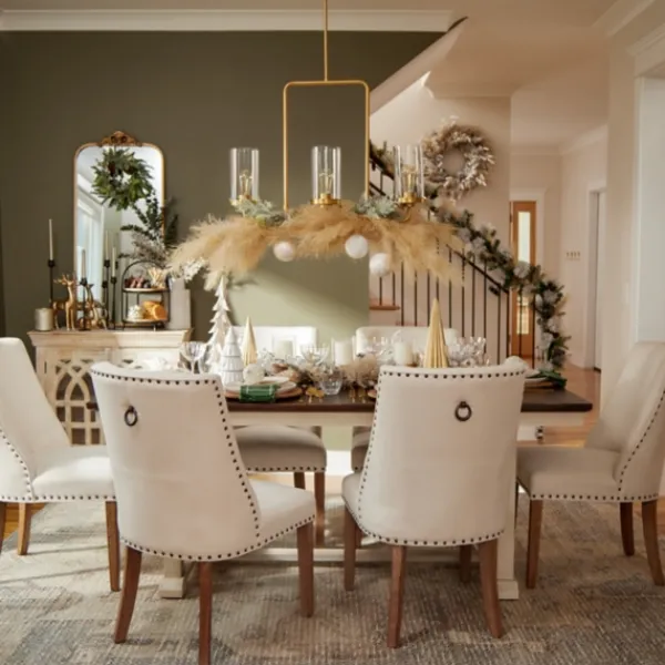 Dining Chairs-Kirkland's Home Julia Cream Upholstered Dining Chair Ivory