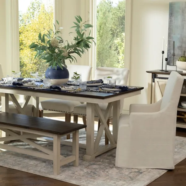 Dining Chairs-Kirkland's Home Julia Cream Upholstered Dining Chair Ivory