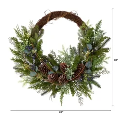 Wreaths-Kirkland's Home Juniper And Evergreen Vine Wreath Green/Brown