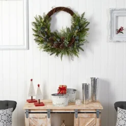 Wreaths-Kirkland's Home Juniper And Evergreen Vine Wreath Green/Brown