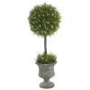 Trees & Topiaries-Kirkland's Home Juniper Ball Tree In Pedestal Urn