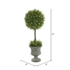 Trees & Topiaries-Kirkland's Home Juniper Ball Tree In Pedestal Urn