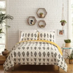 Quilts-Kirkland's Home Justina Blakeney Beaded 3-Pc. Full/Queen Quilt Set Ivory/Black/Yellow
