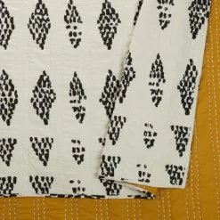 Quilts-Kirkland's Home Justina Blakeney Beaded 3-Pc. Full/Queen Quilt Set Ivory/Black/Yellow