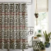Shower Curtains-Kirkland's Home Justina Blakeney Black Hypnotic Shower Curtain Black/White