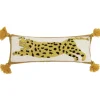 Pillows-Kirkland's Home Justina Blakeney Cheetah Wool Lumbar Pillow Yellow/White
