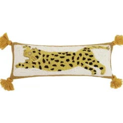 Pillows-Kirkland's Home Justina Blakeney Cheetah Wool Lumbar Pillow Yellow/White