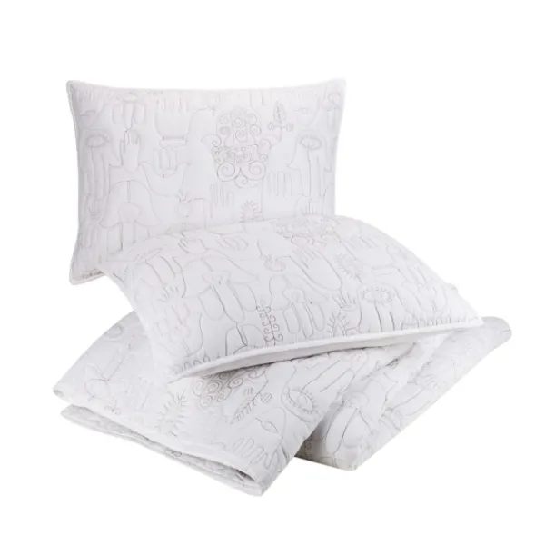 Quilts-Kirkland's Home Justina Blakeney Cloud Hamsa King Quilt Set White