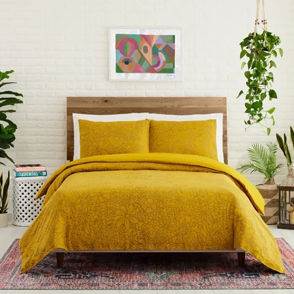 Duvets-Kirkland's Home Justina Blakeney Nature King Duvet Set Yellow