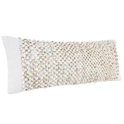 Pillows-Kirkland's Home Jute Hand Knotted Lumbar Pillow White