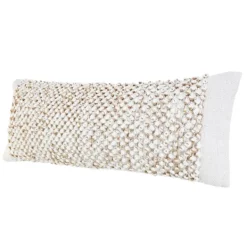 Pillows-Kirkland's Home Jute Hand Knotted Lumbar Pillow White