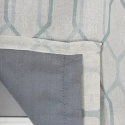 Curtains & Drapes-Kirkland's Home Kale Interlocked Single Curtain Panel, 84 In. Green/White
