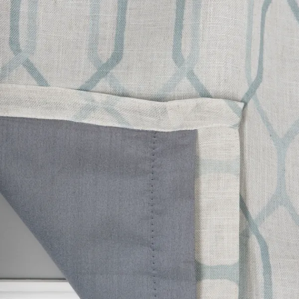Curtains & Drapes-Kirkland's Home Kale Interlocked Single Curtain Panel, 84 In. Green/White