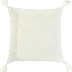 Pillows-Kirkland's Home Kantha Stitch Recycled Throw Pillow Ivory