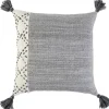 Pillows-Kirkland's Home Kantha Stitch Recycled Throw Pillow Gray