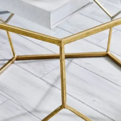 Coffee Tables-Kirkland's Home Kate Round Metal Coffee Table Gold